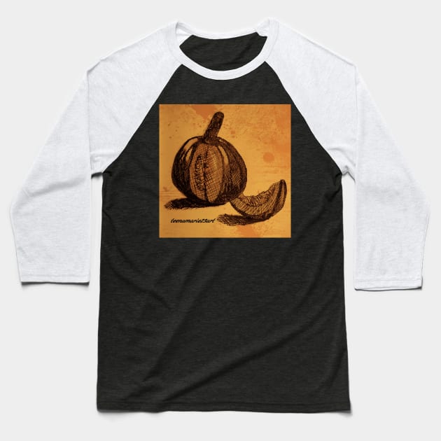 Pumpkin Baseball T-Shirt by teenamarie23art